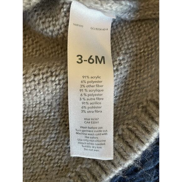 OshKosh B'gosh Fair Isle Cardigan Sweater Baby 3-6m Nordic Hooded Toggle Closure - Picture 7 of 10